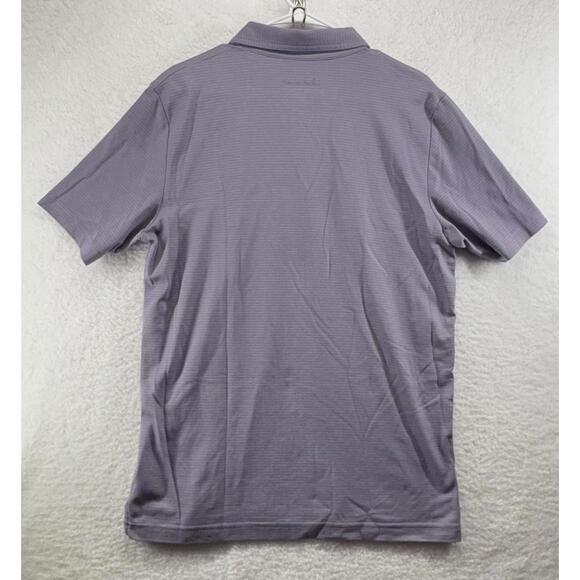 Travis Mathew Polo Shirt Mens Medium Lilac White Stripe Pima Cotton Stretch - Picture 3 of 3
